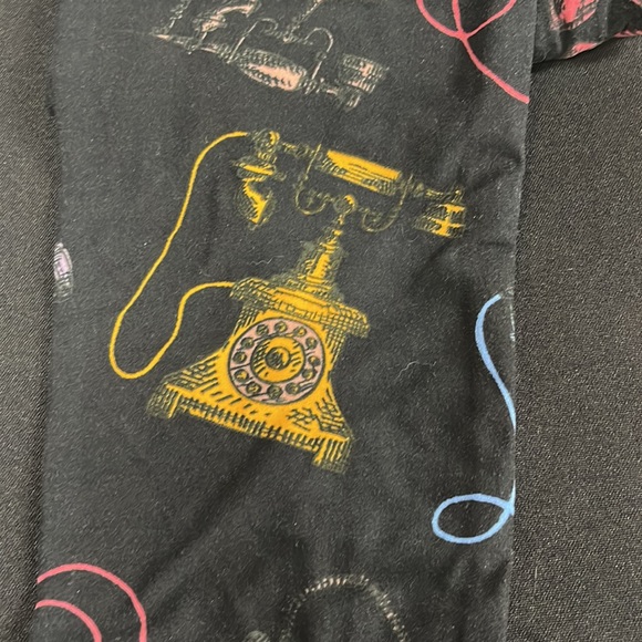 LuLaRoe OS One Size Black Vintage Telephone Leggings NWT - Picture 6 of 10